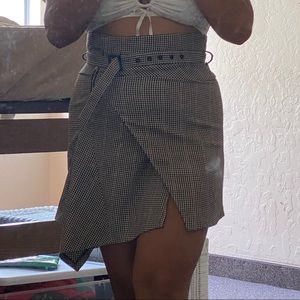 Zara Asymmetrical Plaid Skirt